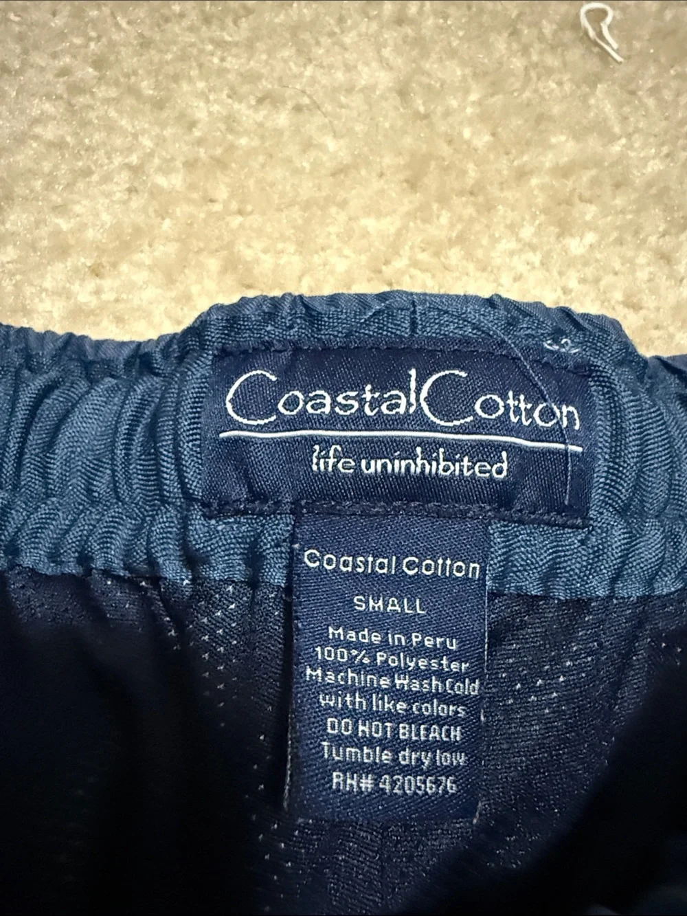 Coastal Cotton Navy & Mint Chevron Swim Trunks